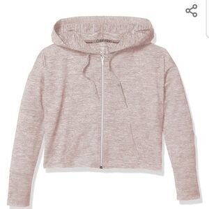 Calvin Klein Women's Performance Drop Soulder Cropped Zip  Hoodie